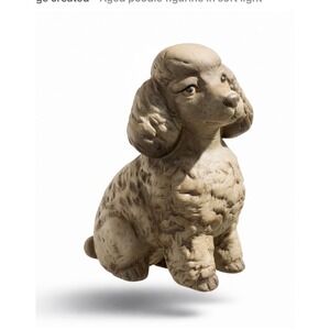 Vintage UCTCI Ceramic Poodle Figurine Seated Dog Statue JapanTan 1960s